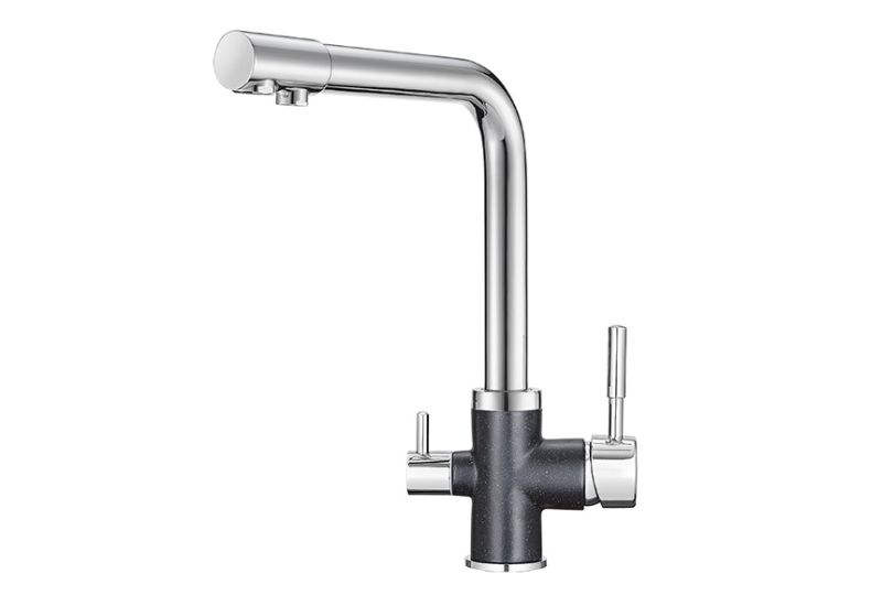 Смеситель для кухни Granula 3015, XРОМ/ШВАРЦ хром